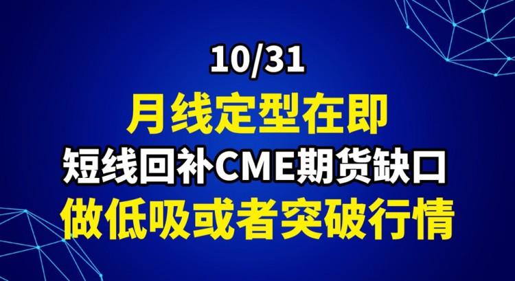 [交易公子扶苏]10/31月线定型指日可待，CME期货短期回补缺口，做低吸或突破市场